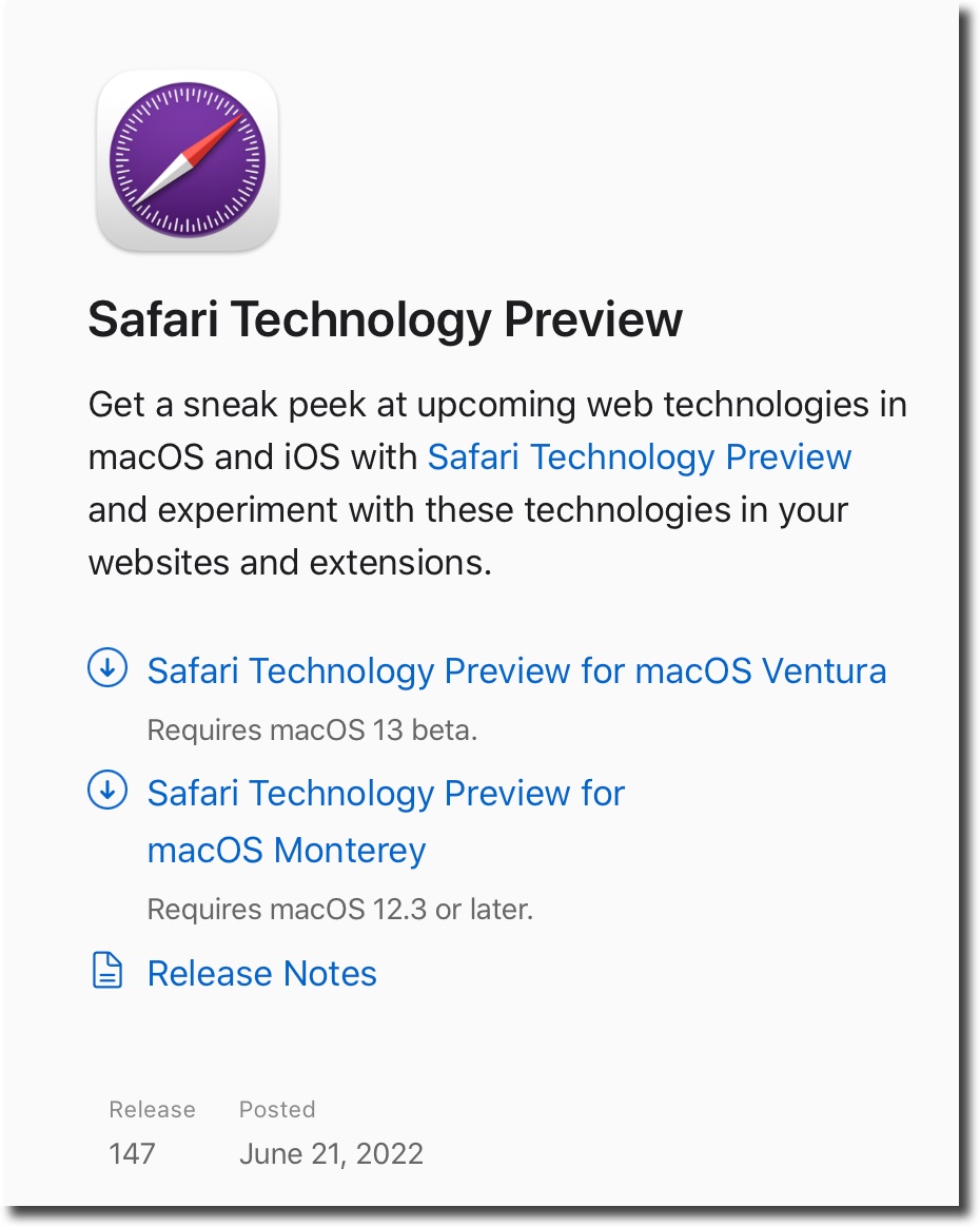 Safari Technology Preview 147