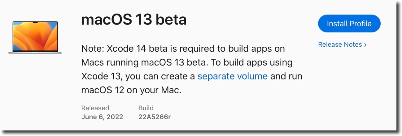 MacOS 13 beta