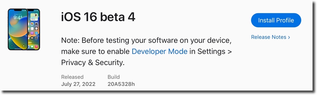 IOS 16 beta 4