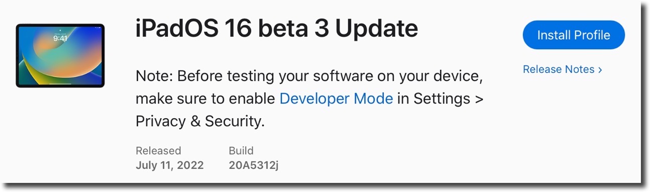 IPadOS 16 beta 3 Update