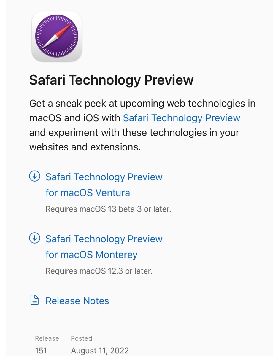 Safari Technology Preview 151