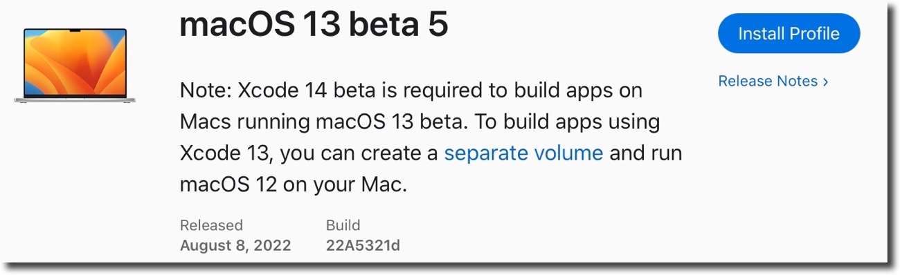 MacOS 13 beta 5