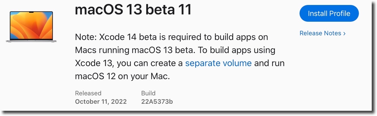 MacOS 13 beta 11