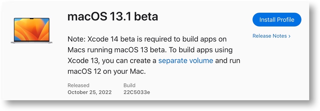 MacOS 13 1 beta
