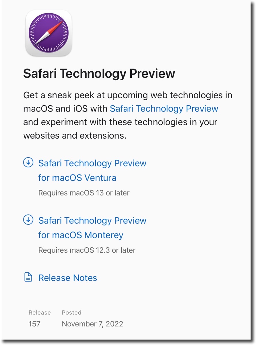 Safari Technology Preview 157