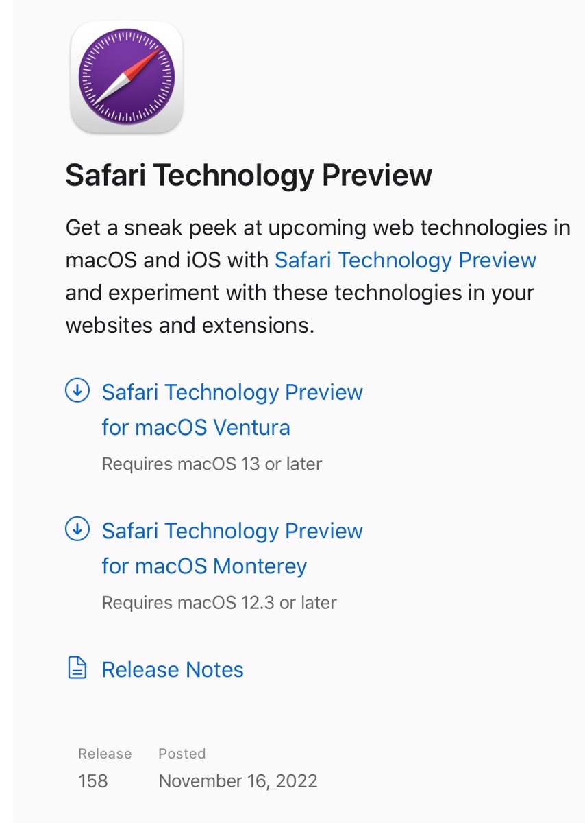 Safari Technology Preview 158