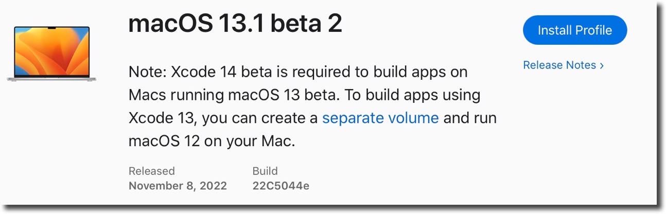 MacOS 13 1 beta 2