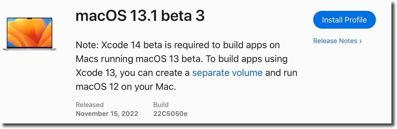 MacOS 13 1 beta 3