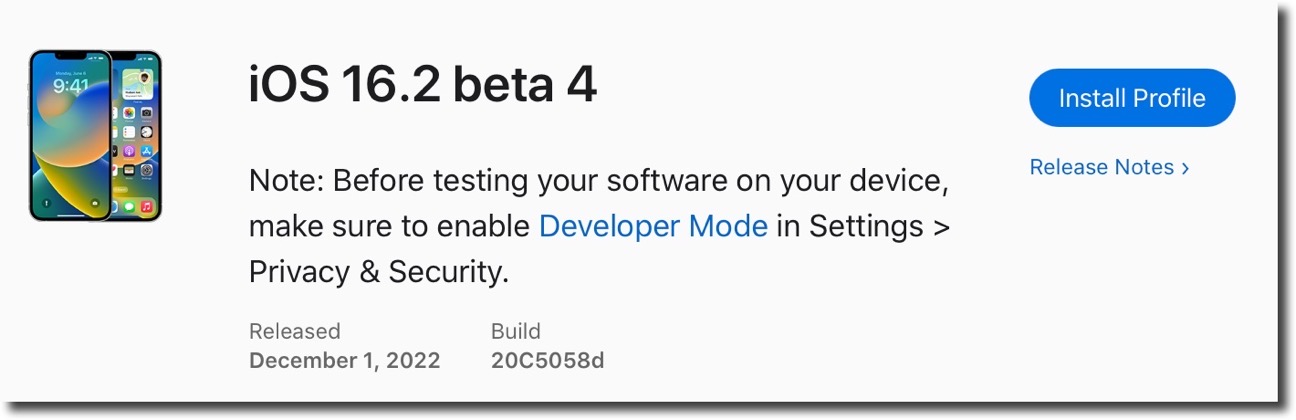 IOS 16 2 beta 4