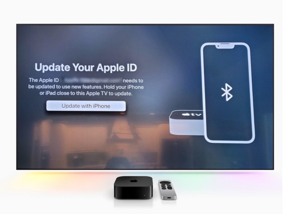 Apple TVは、iCloudの新しい利用規約に同意するために iPhoneが必要がに