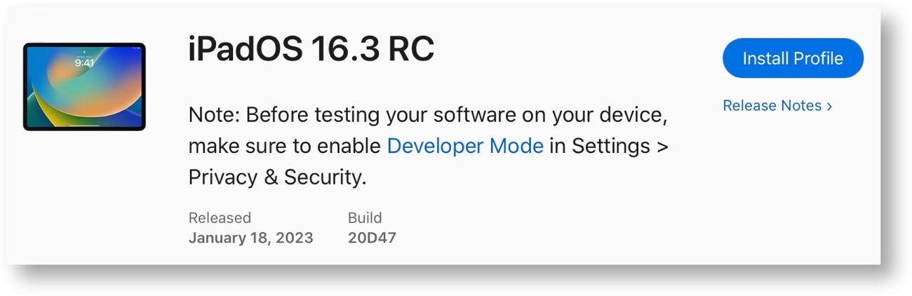 IPadOS 16 3 RC