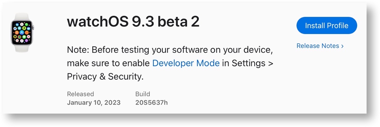 WatchOS 9 3 beta 2