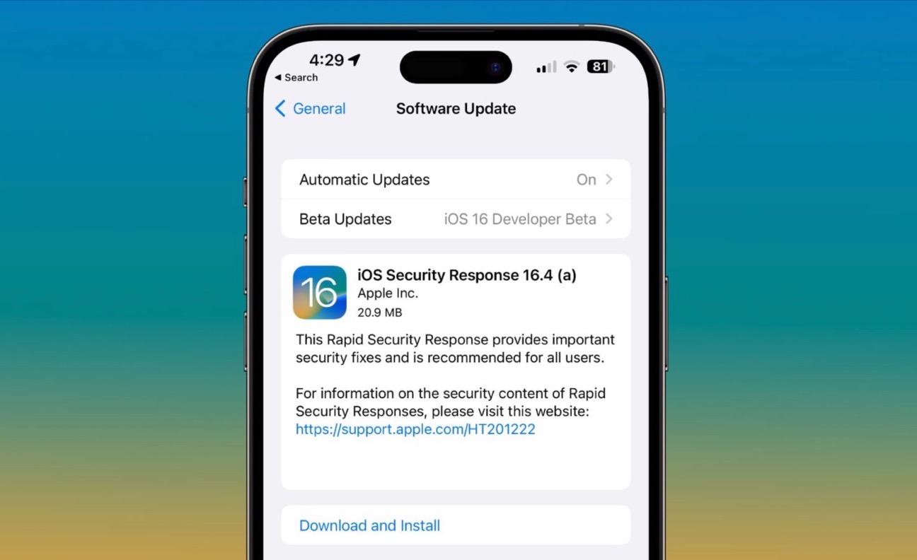 Apple、iOS 16.4ベータ版の迅速なセキュリティ対応機能の構築を継続