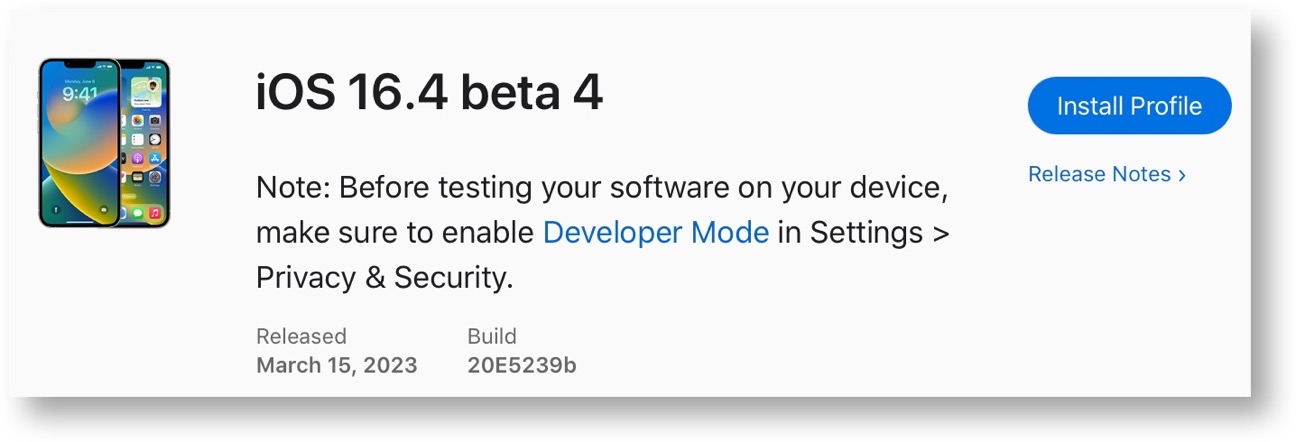 IOS 16 4 beta 4