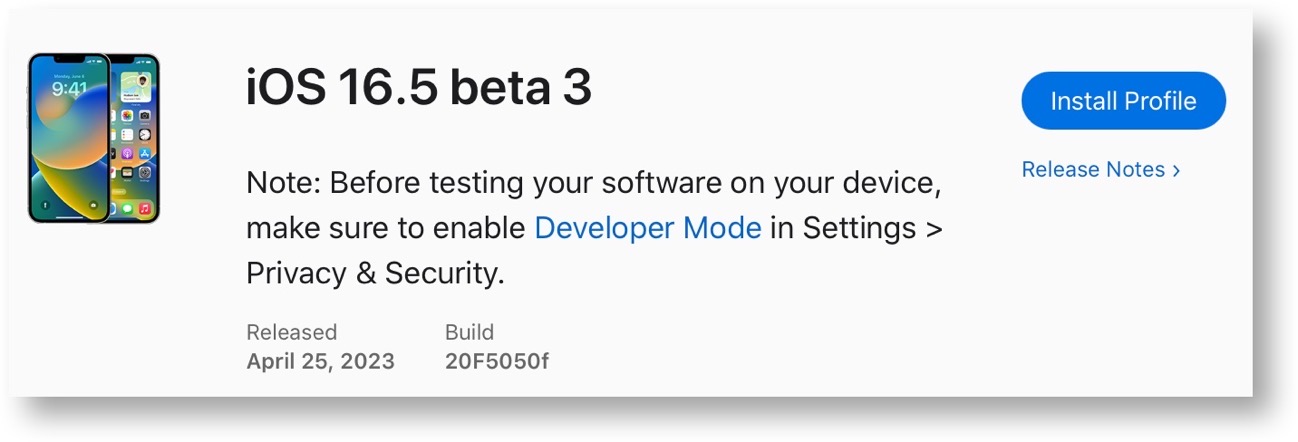 IOS 16 5 beta 3