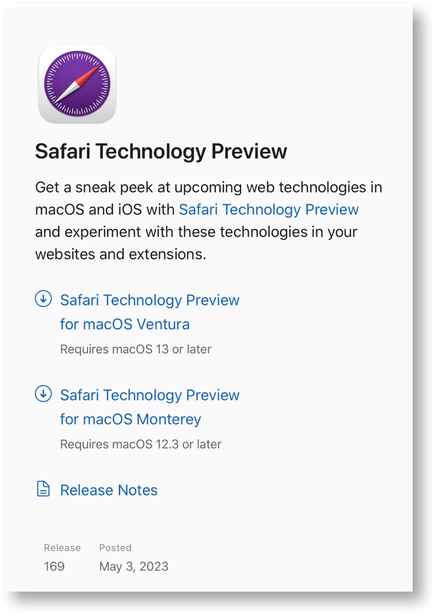 Safari Technology Preview 169