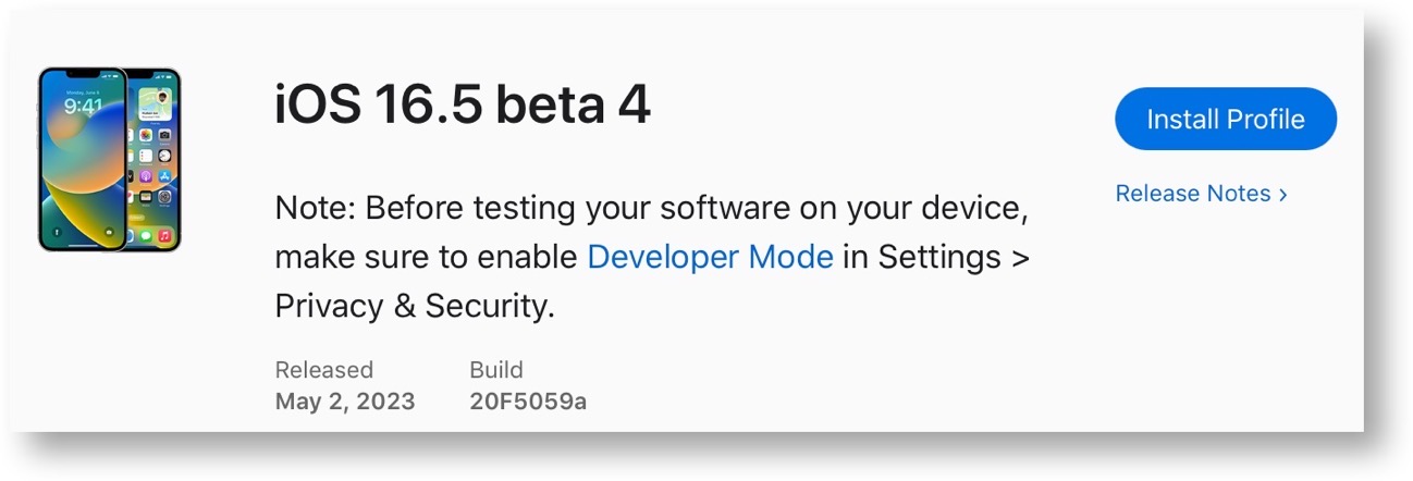 IOS 16 5 beta 4