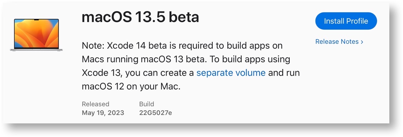 MacOS 13 5 beta