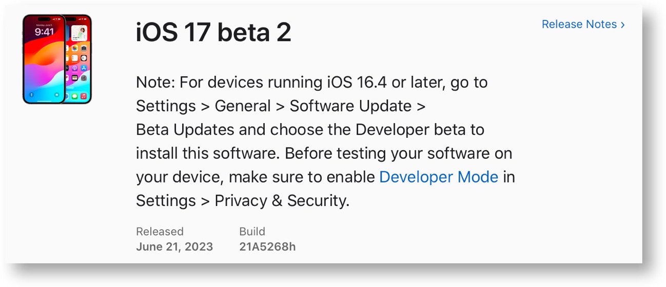 IOS 17 beta 2