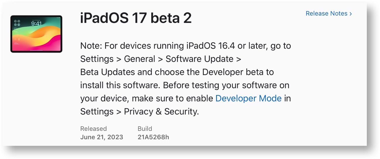 IPadOS 17 beta 2