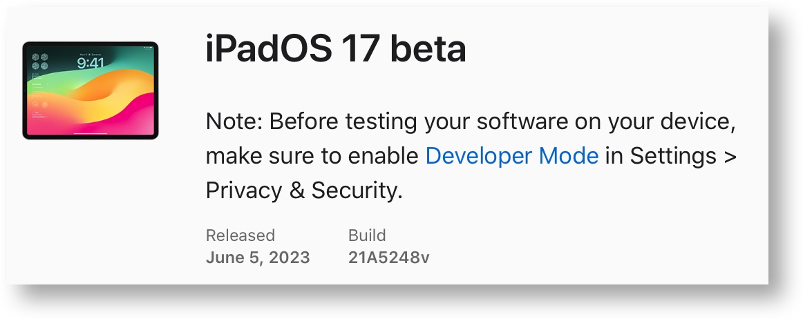 IPadOS 17 beta