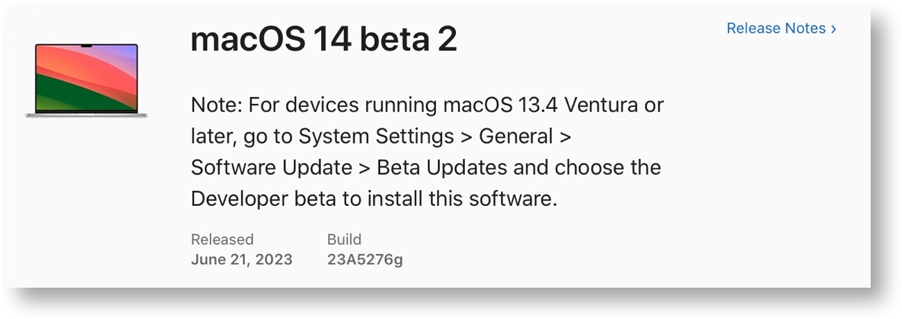 MacOS 14 beta 2