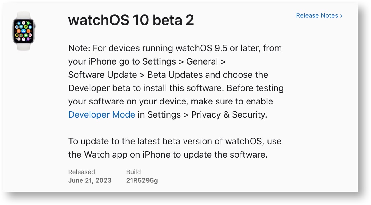 WatchOS 10 beta 2