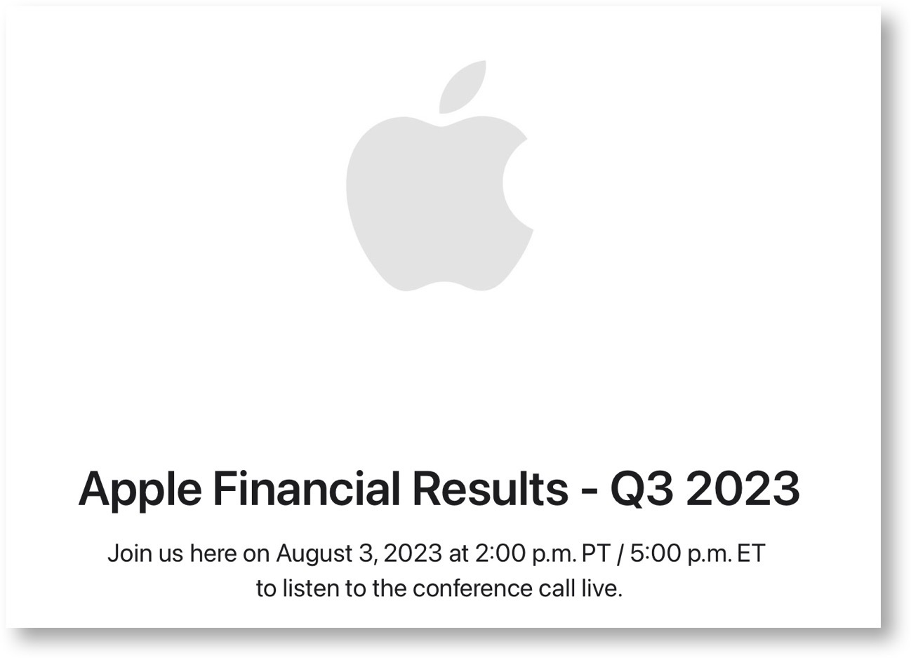 Apple Financial Results  Q3 2023