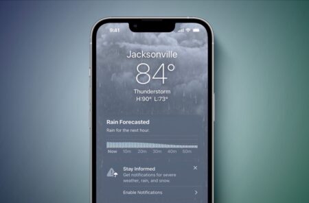 Appleの天気アプリ、オーストラリアの天気予報の進化！これからの1時間の雨警報を提供