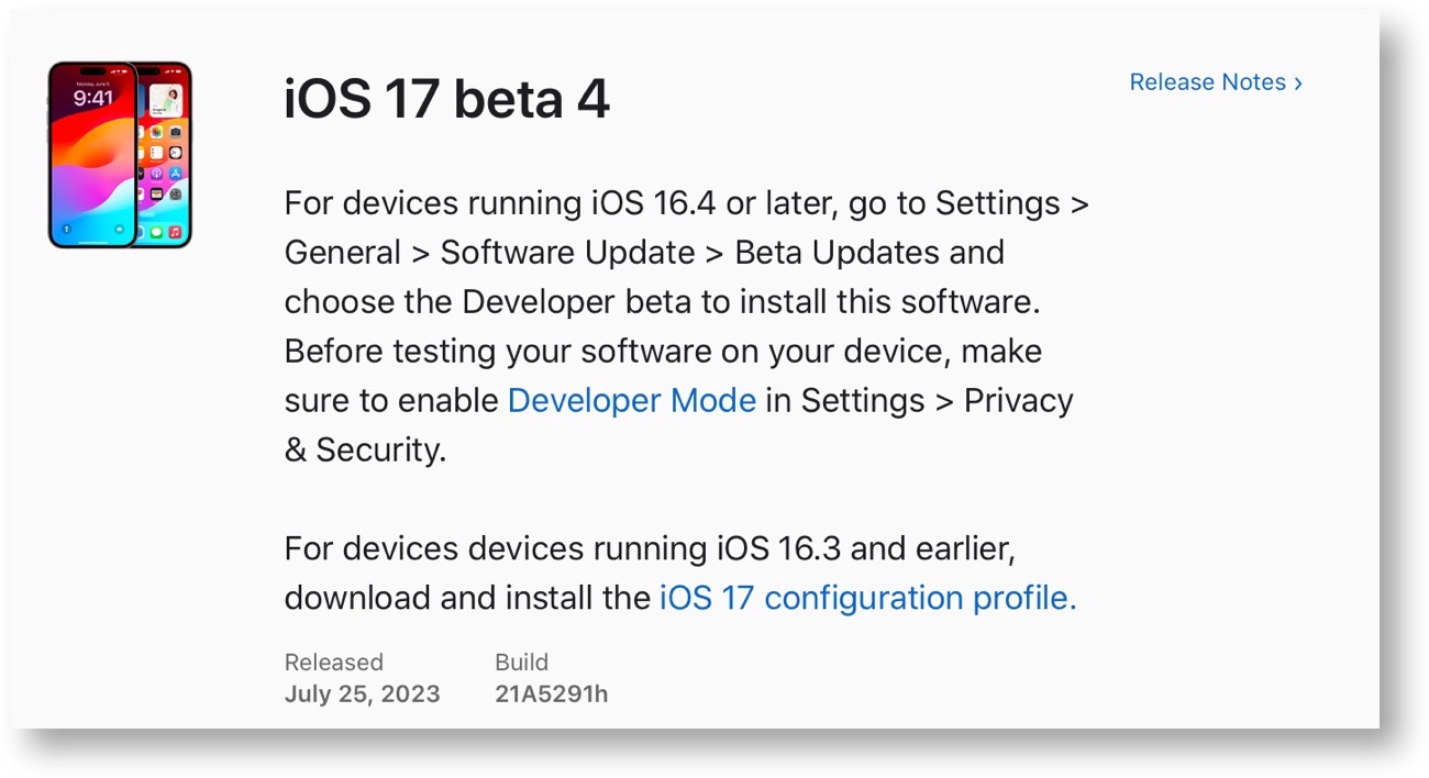 IOS 17 beta 4