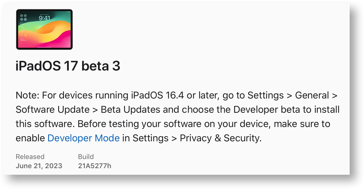 IPadOS 17 beta 3