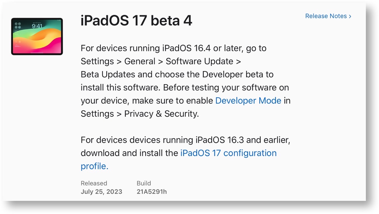 IPadOS 17 beta 4
