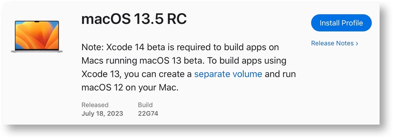 MacOS 13 5 RC