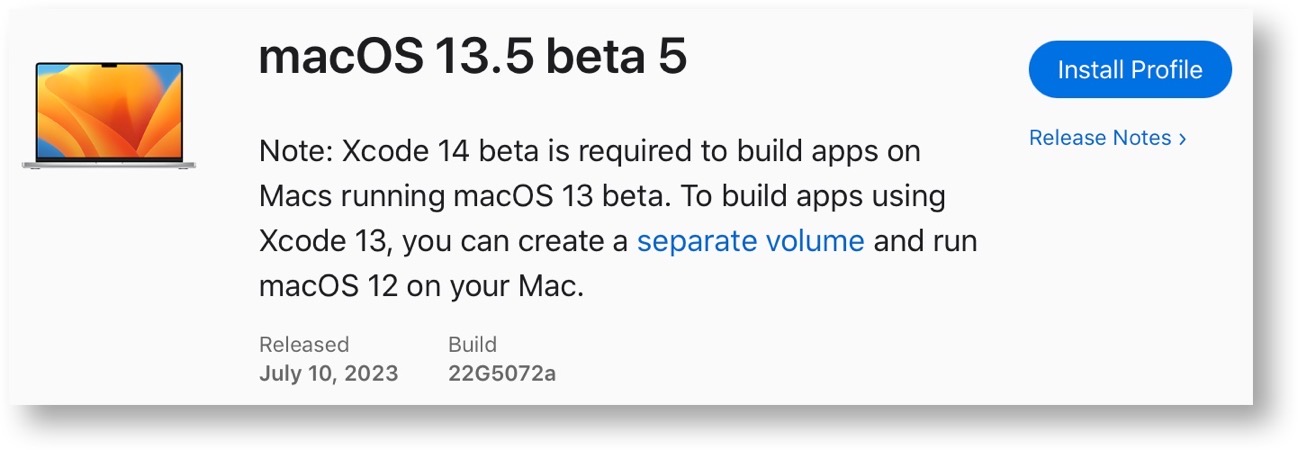 MacOS 13 5 beta 5