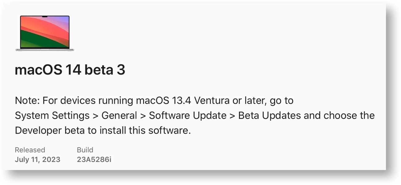 MacOS 14 beta 3 2