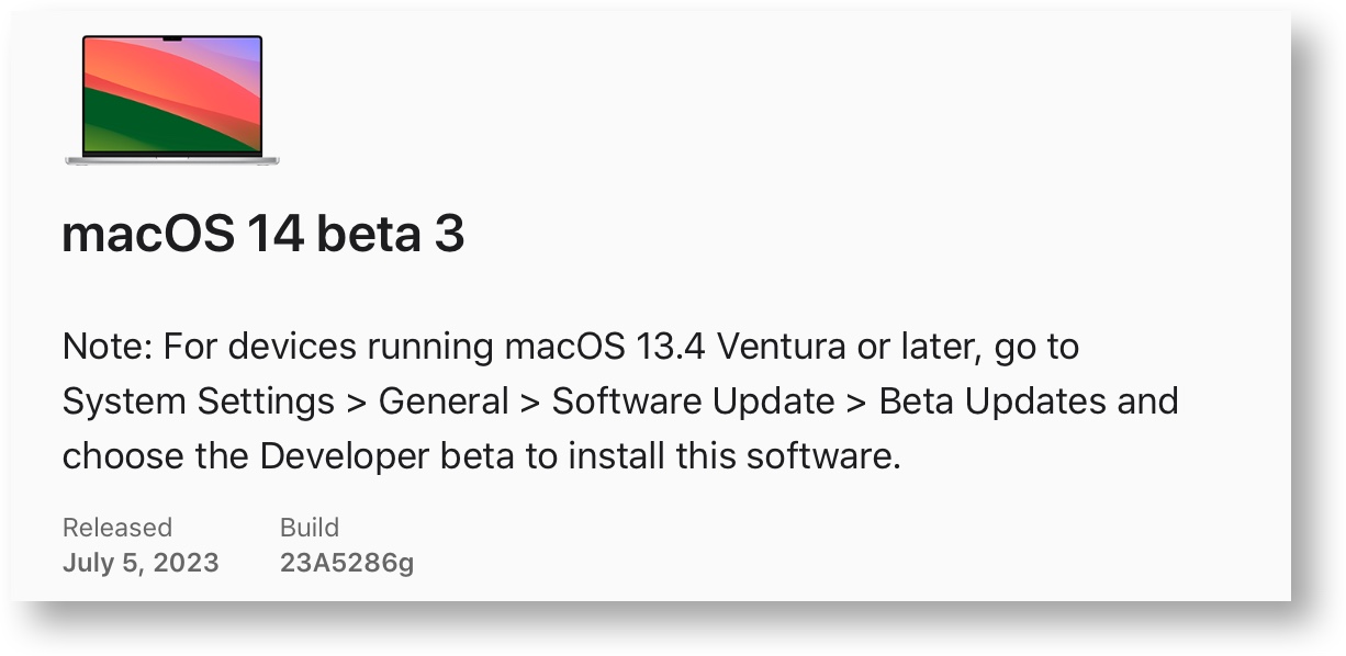 MacOS 14 beta 3
