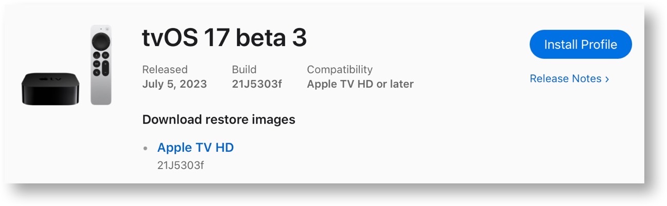 TvOS 17 beta 3