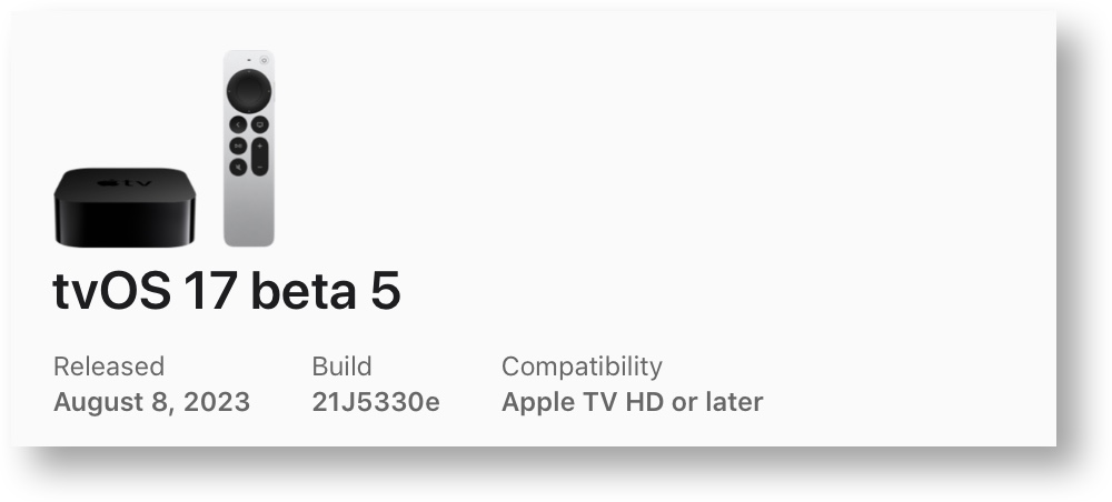 TvOS 17 beta 5