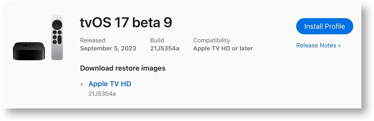 TvOS 17 beta 9