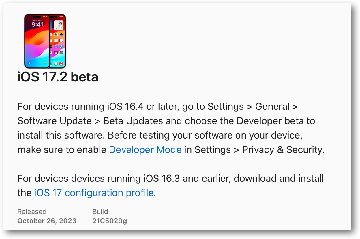 IOS 17 2 beta
