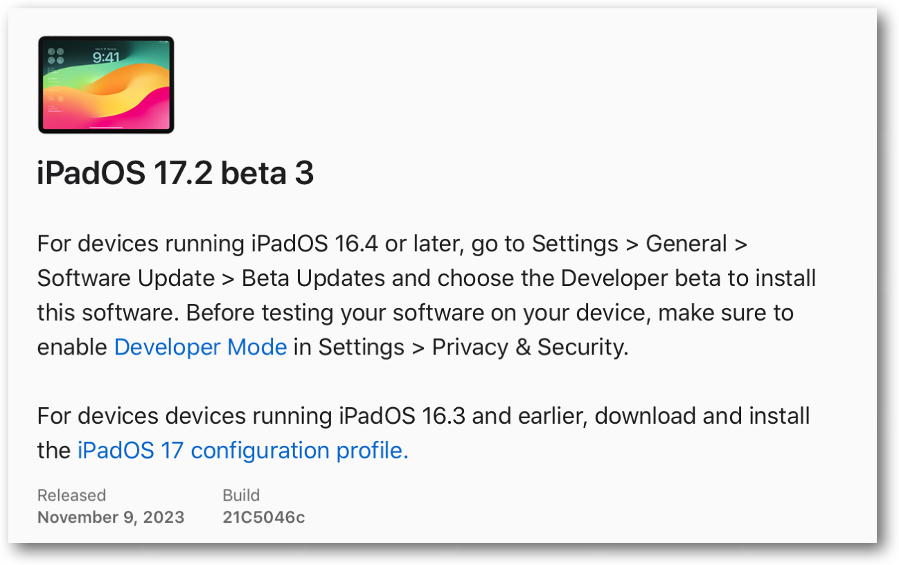 IPadOS 17 2 beta 3