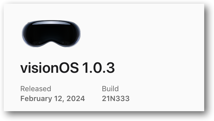 VisionOS 1.0.3.