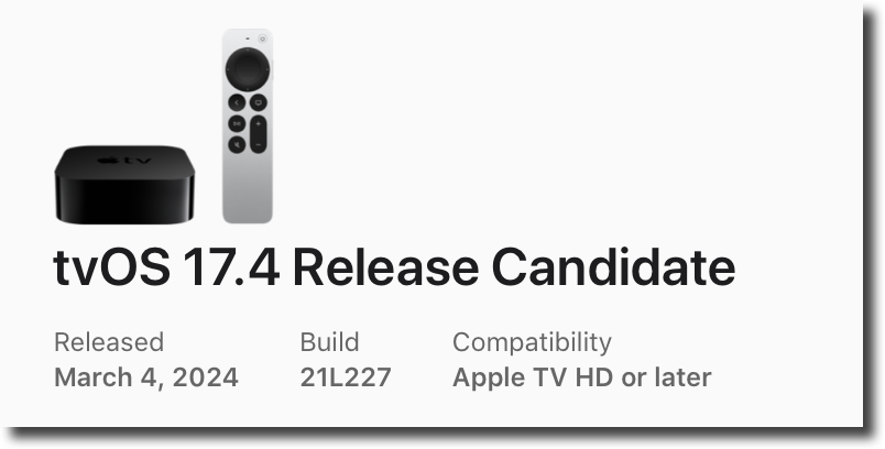 TvOS 17.4 Release Candidate.