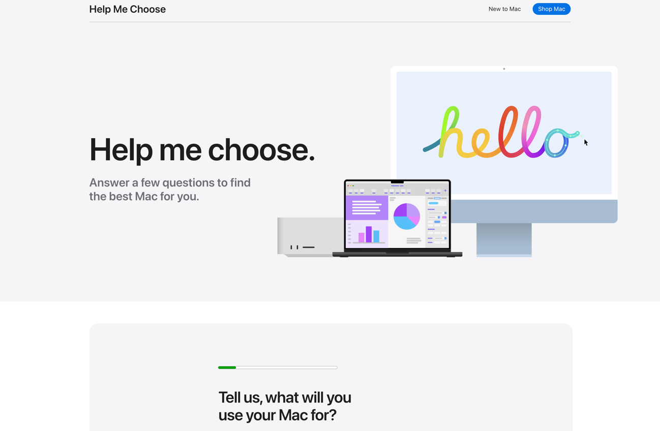 Apple、最適なMacを見つけるための「Help Me Choose」Webサイトを開設