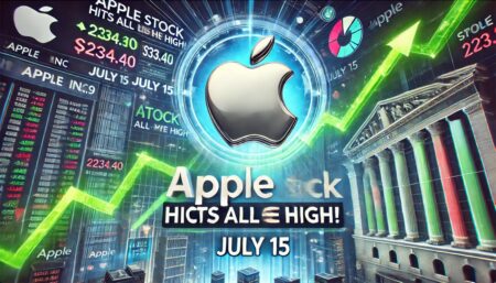 Apple(AAPL)の株価が7月15日(現地時間)に終値と日中最高値で過去最高値を更新