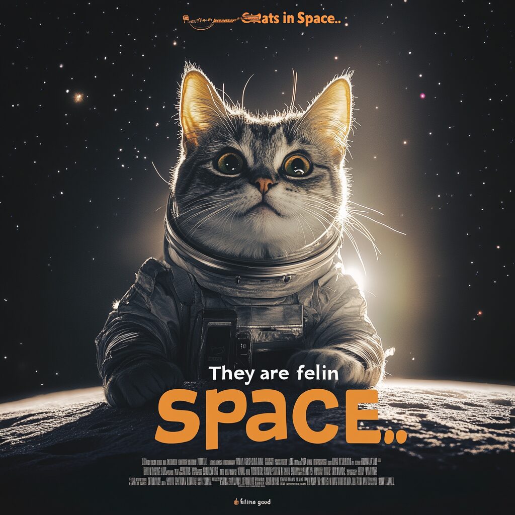 Yoidoreo Movie poster for Cats in Space. Subheading They are  da67bbc4-a9f7-4973-80aa-2c302d33fb40 3.