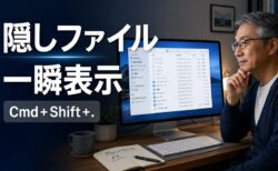 【Mac Tips】ターミナル不要。Cmd+Shift+「.」でMacの隠しファイルを表示・非表示する