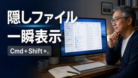 【Mac Tips】ターミナル不要。Cmd+Shift+「.」でMacの隠しファイルを表示・非表示する