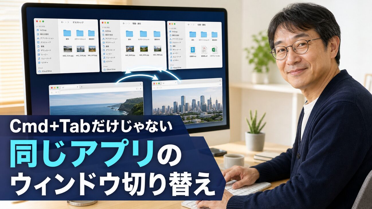 【Mac Tips】Cmd+Tabだけじゃない。同じアプリの複数ウィンドウを素早く切り替えるショートカット