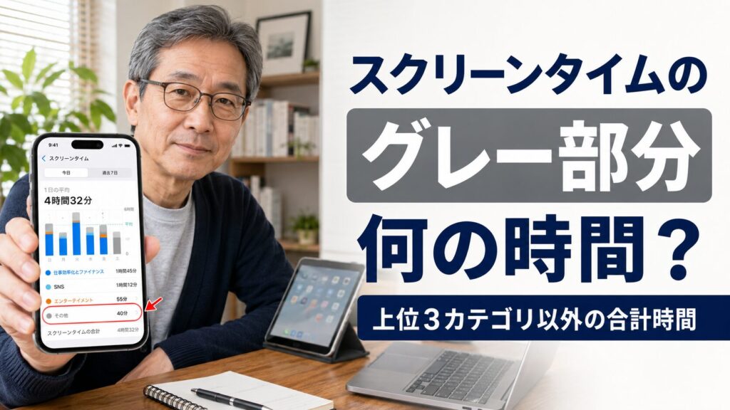 【iOS】スクリーンタイムの棒グラフのグレー（灰色）部分は何？意味をわかりやすく解説